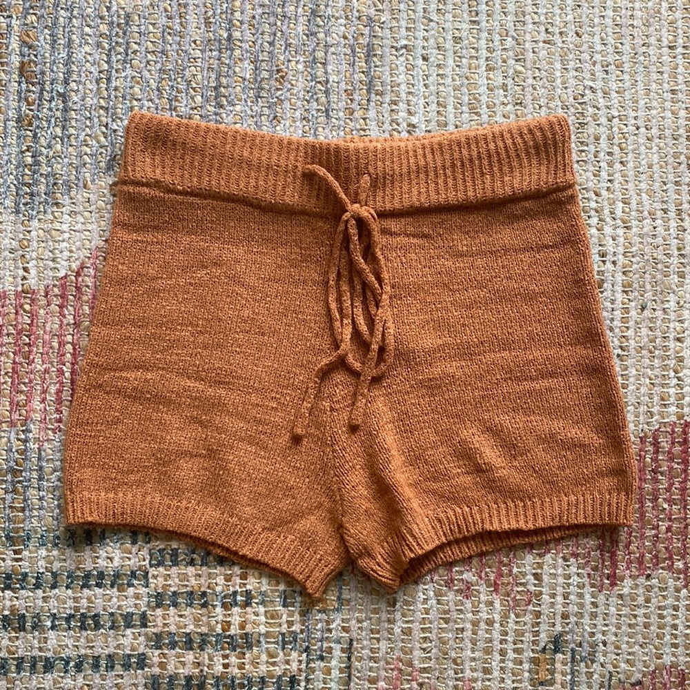 NWT Lulu’s Orange Drawstring Knit Shorts